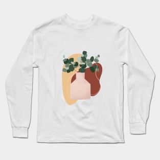 Mid century modern vases and plants, bohemian illustration 5 Long Sleeve T-Shirt